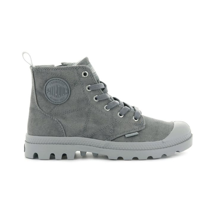 Palladium Pampa Zip Desertwash Women\'s Boots Dark Grey | UK F932-SCD